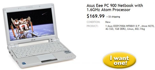CrunchDeals: Asus Eee PC 900 for $169 | TechCrunch