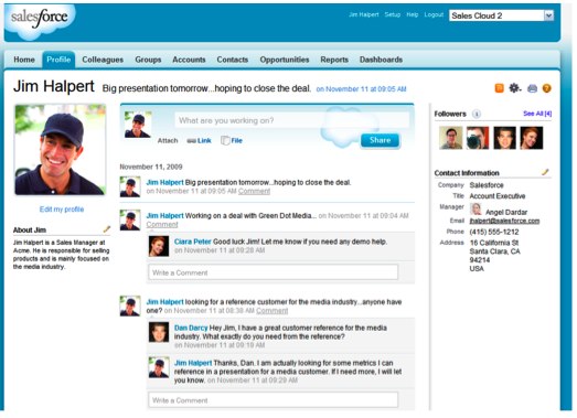 Salesforce Chatter: A Real-Time Social Network For The Enterprise |  TechCrunch
