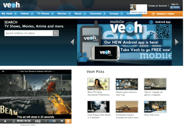 Video Portal Veoh Retains Equity Partners CRB To Explore Sale, Other Strategic Options | TechCrunch
