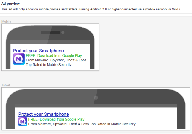 AdWords App Ad Preview