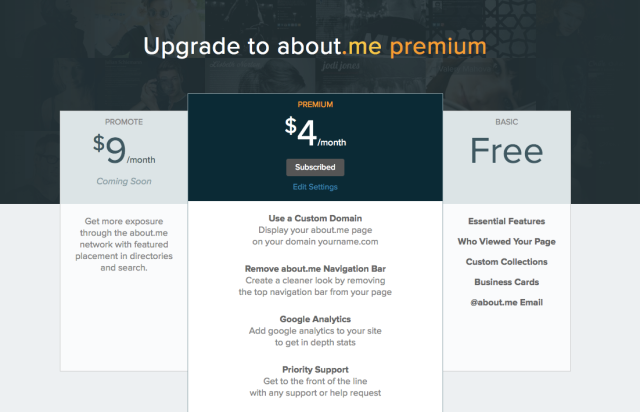 about.me_Premium_Upgrade Page