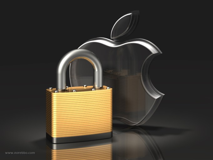 Apple Logo and Brass Padlock