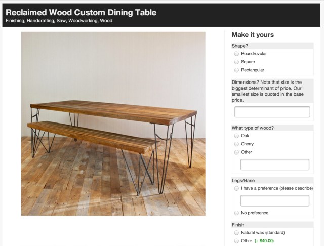 Reclaimed Wood Custom Dining Table, custom made with Makeably