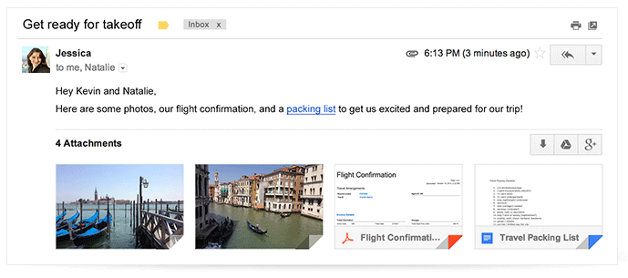 google drive gets baked into the inbox