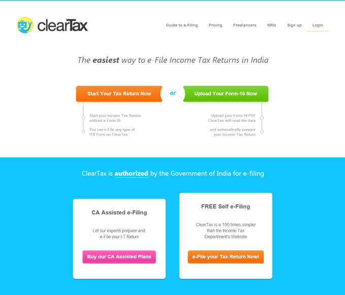 cleartax-home-page