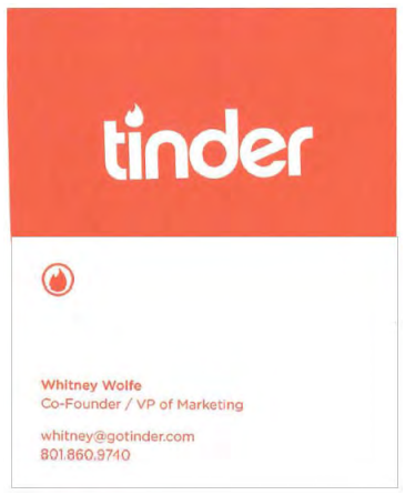 Whitney Wolfe business card