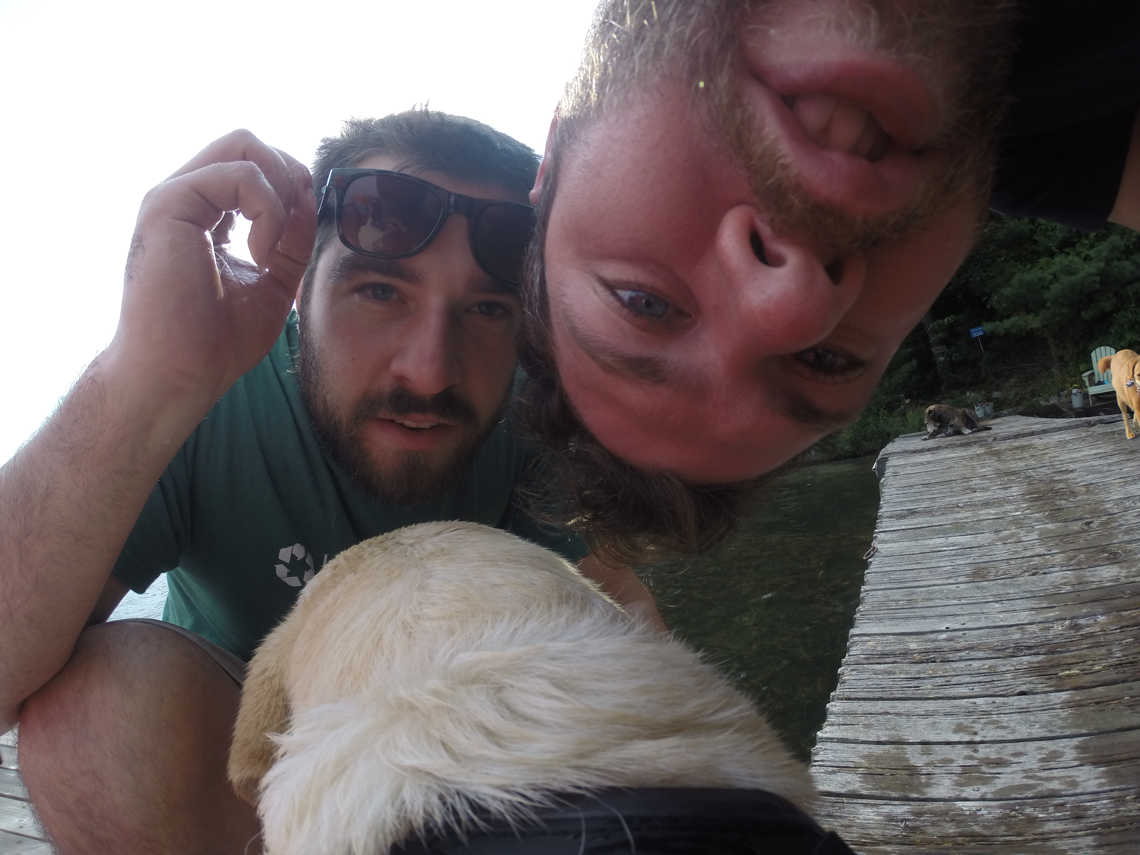 A very flattering still image of me and my brother captured via the Fetch-mounted GoPro.