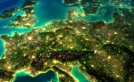 aerial of Europe with lights