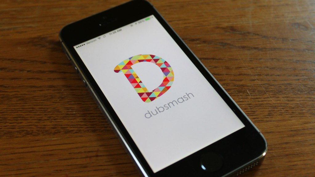 Dubsmash's logo on a smartphone