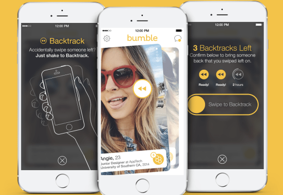 Bumble's New Backtrack Feature Lets You Take Back Accidental Left Swipes |  TechCrunch