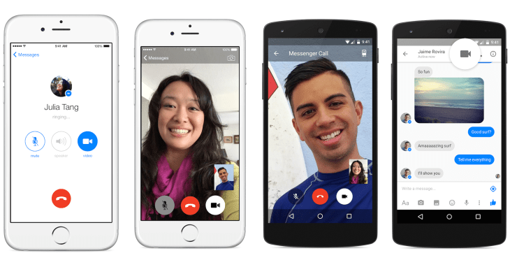 Facebook messenger audio and video call