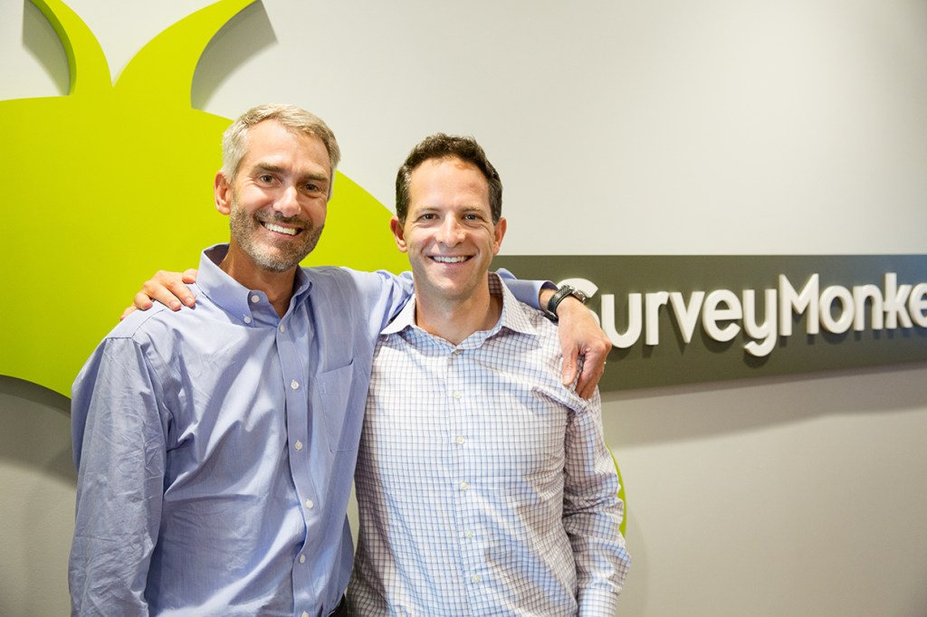 Bill Veghte, new SurveyMonkey CEO with board chairman Zander Lurie