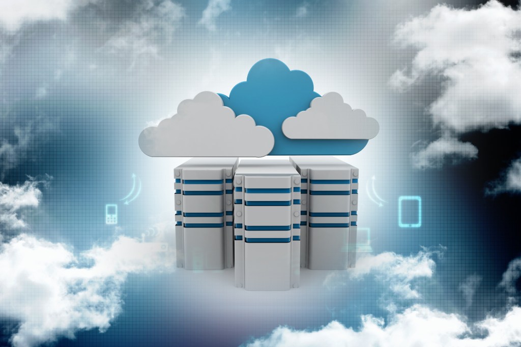 mainframes and cloud representing hybrid cloud