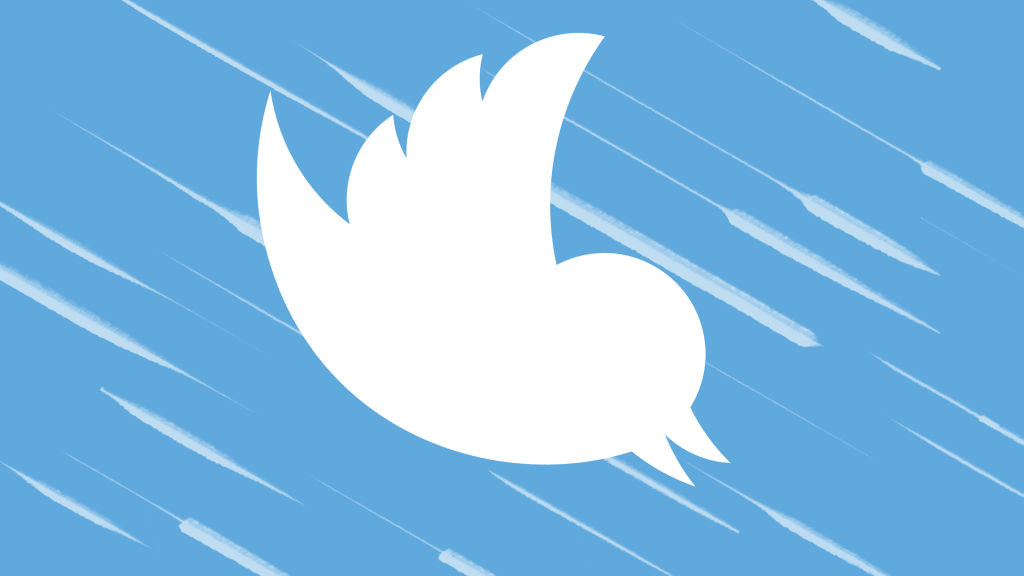 twitter logo soaring down