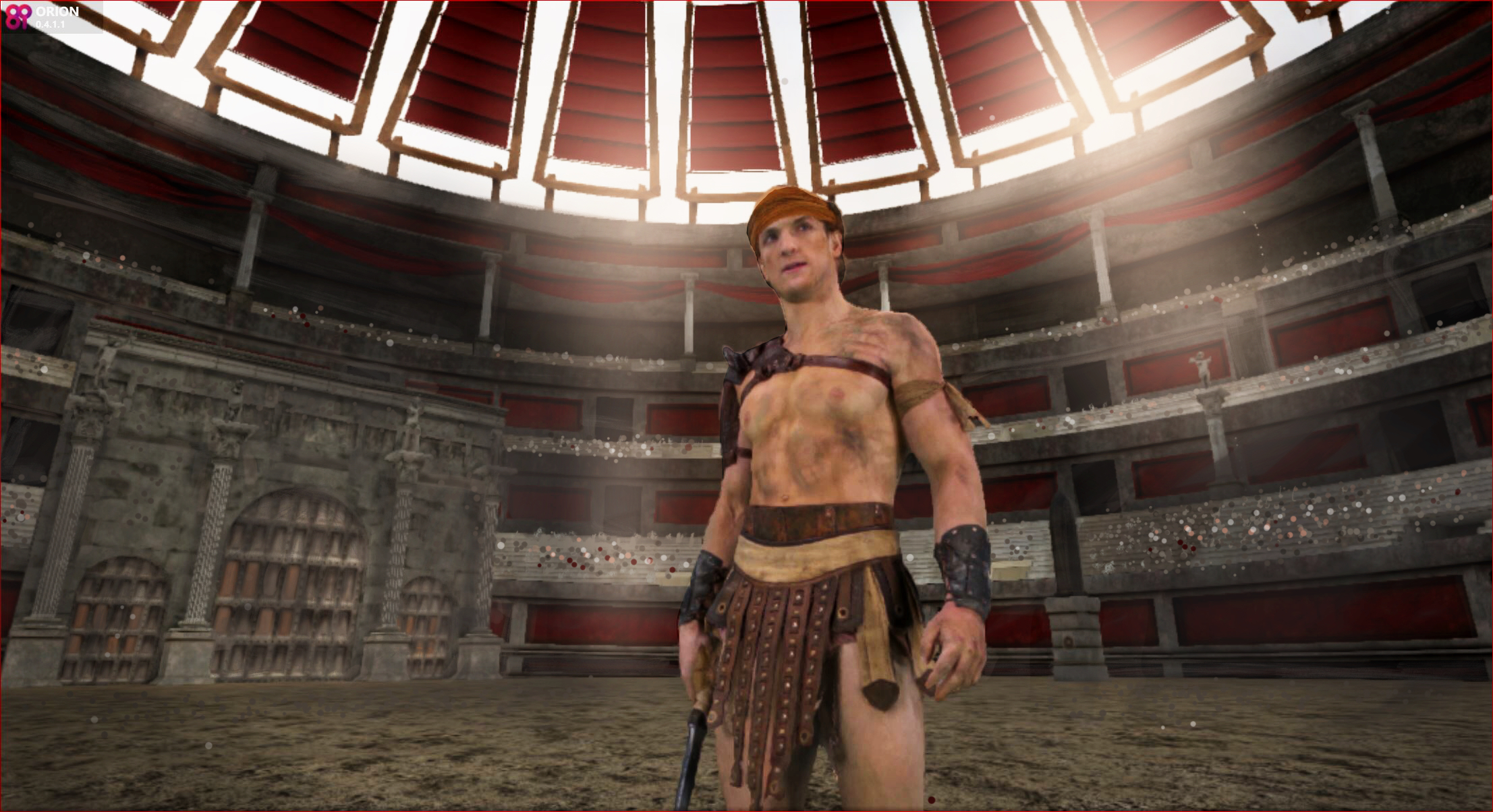 Logan Paul as a gladiator in the Colosseum. A scene from #100humans VR project, premiering at the 2016 Sundance Film Festival