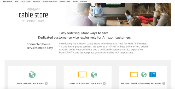 Amazon Begins Reselling Comcast Services On Its New Site The Amazon Cable Store Techcrunch