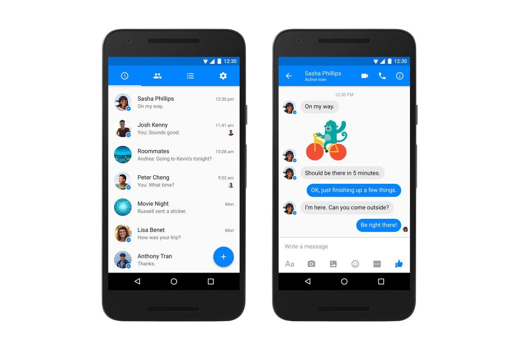 Facebook gives Messenger a Material Design makeover on Android | TechCrunch