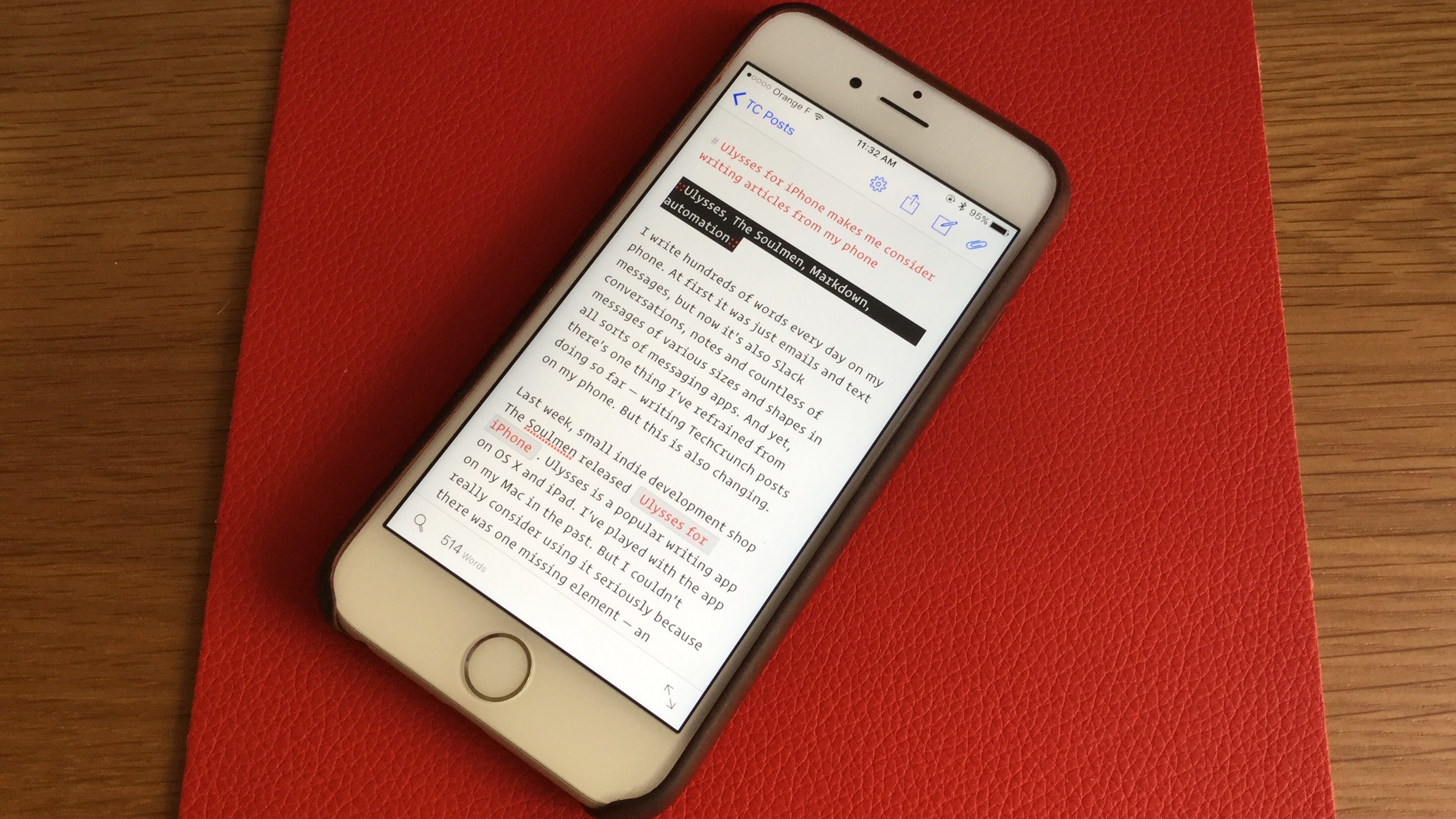 Ulysses for iPhone makes me consider writing articles on my phone