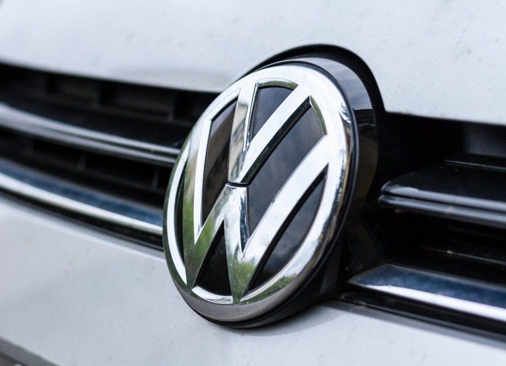 VW logo on car.