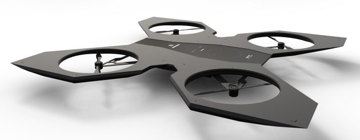 An artists impression of a home surveillance drone, featured on the FwdForce website 