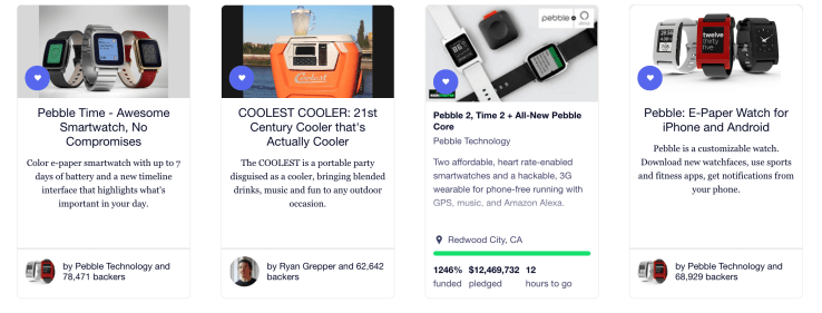 Pebble has run 3 out of the 4 highest-funded Kickstarter projects on the platform. Impressive. 