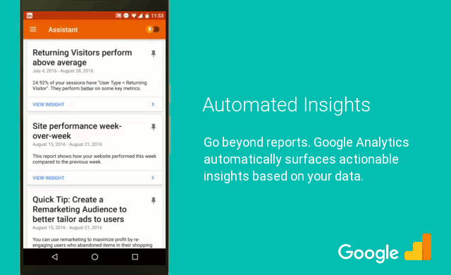 google analytics automated insights