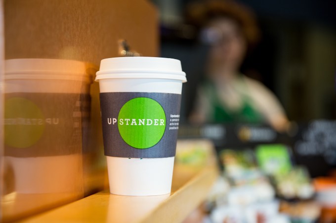 Starbucks Upstanders cups sleeve photographed on Tuesday, September 6, 2016. (Joshua Trujillo, Starbucks)