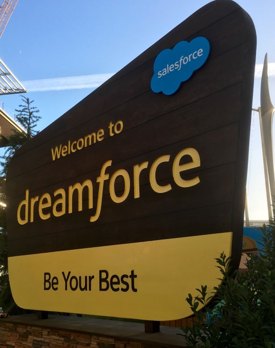 Dreamforce signs that echo American national park signs.