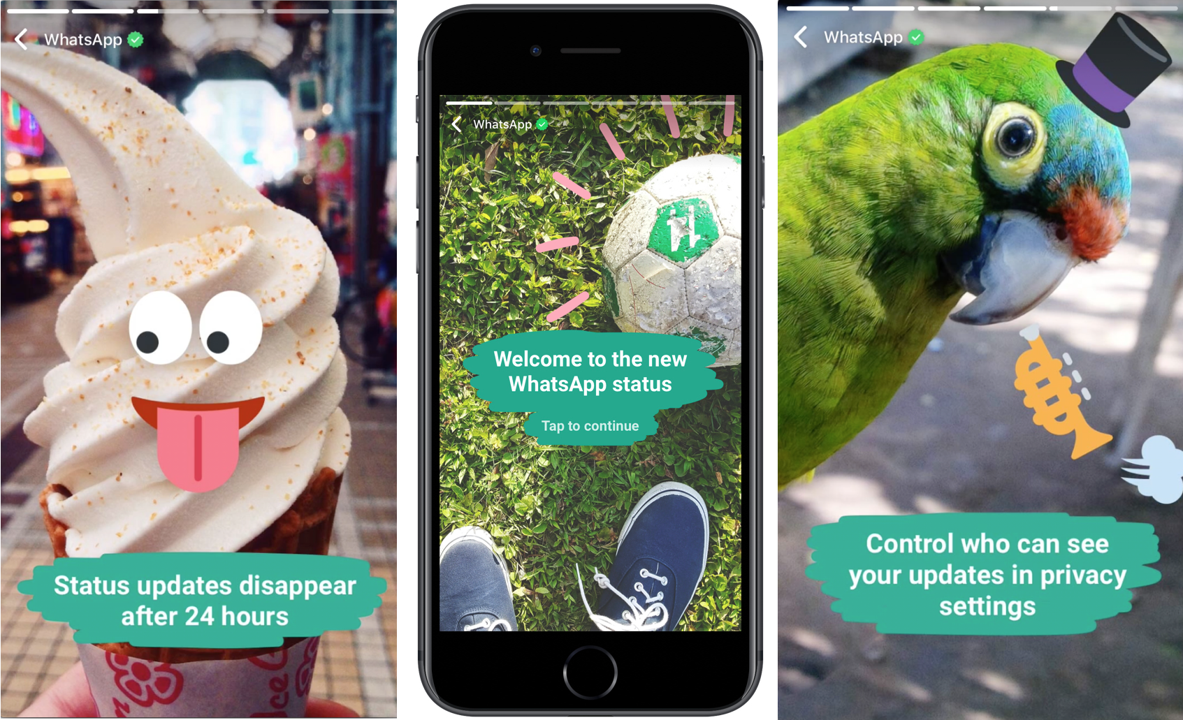 WhatsApp launches Status, an encrypted Snapchat Stories clone ...