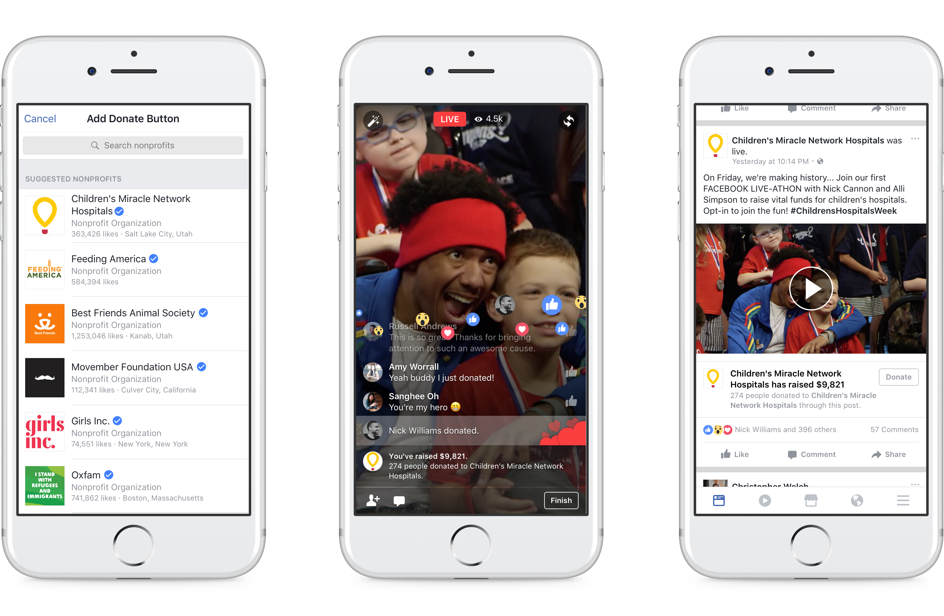 Facebook Introduces Personal Fundraising Tools Donate Buttons In Facebook Live For Pages Techcrunch
