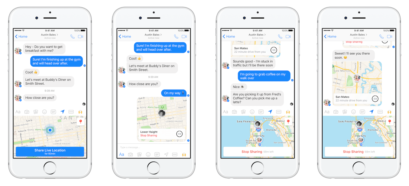 Facebook Messenger now lets you privately share your Live Location for an h...