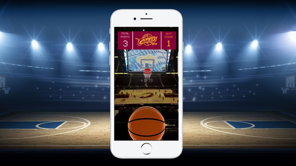 An NBA team is turning their scoreboard into an AR basketball game