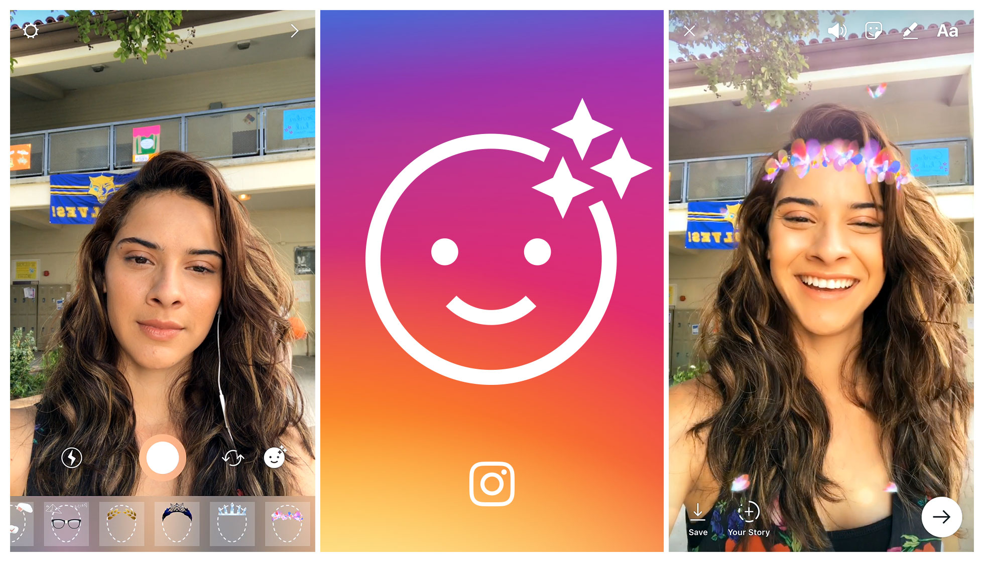 Instagram launches selfie filters, copying the last big Snapchat feature |  TechCrunch