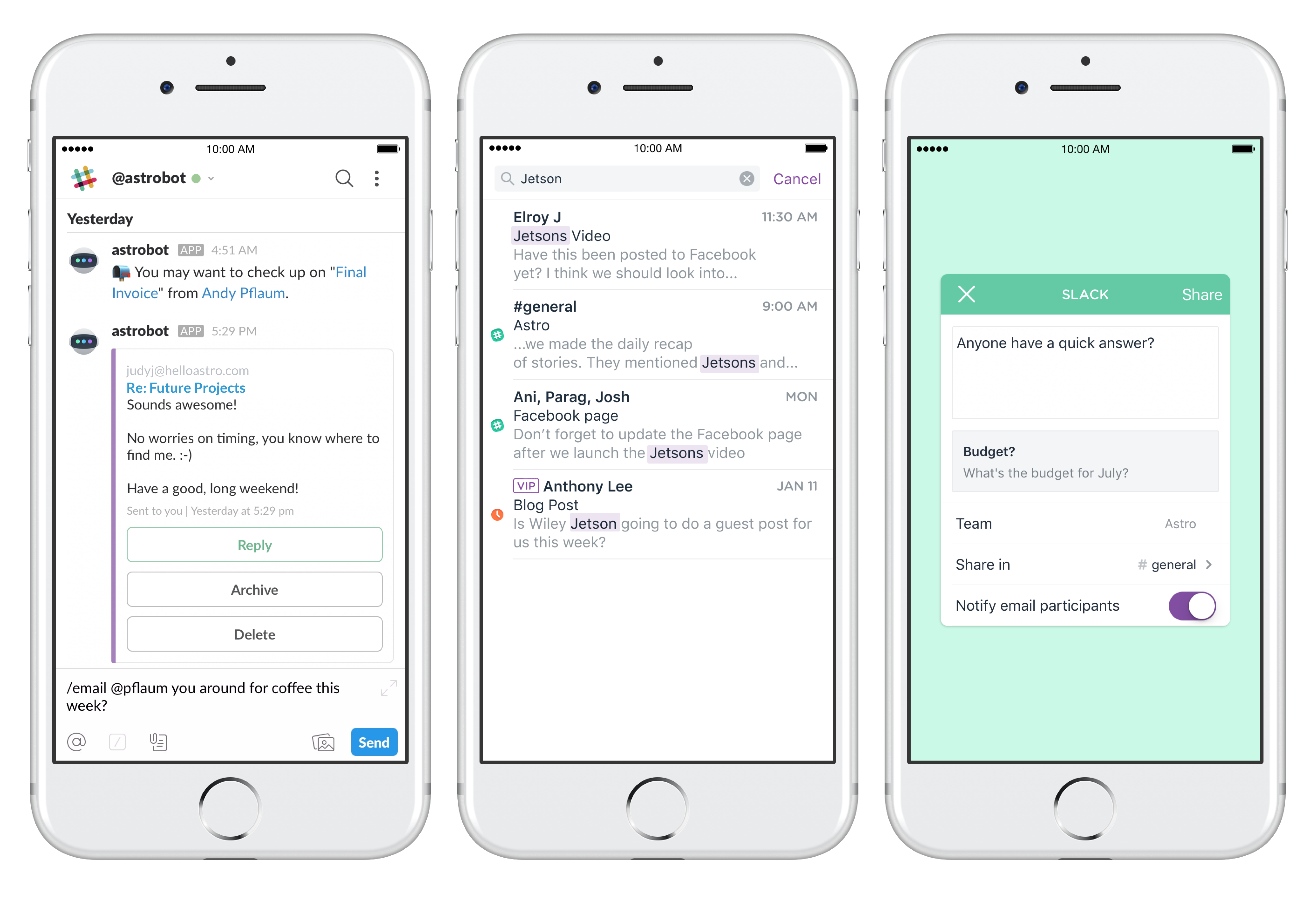 Astro lets you manage your inbox from Slack, check email hands ...