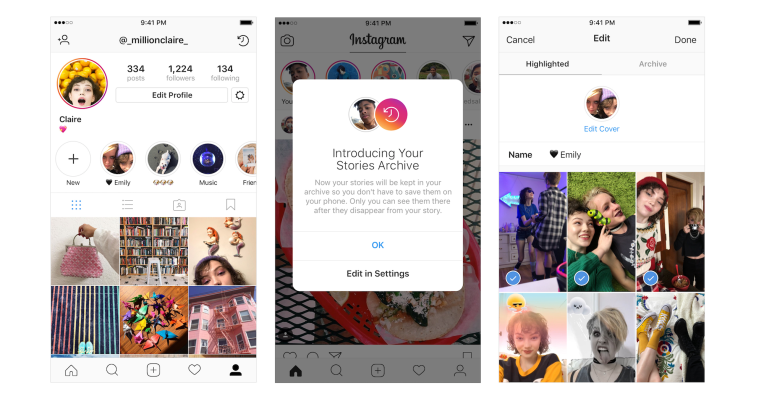 instagram lets you archive and highlight your favorite expired stories techcrunch - how to hide photos on instagram without deleting them