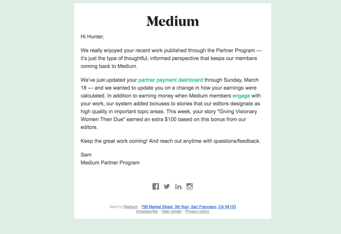 photo of Medium is now paying partners cash bonuses for quality work image