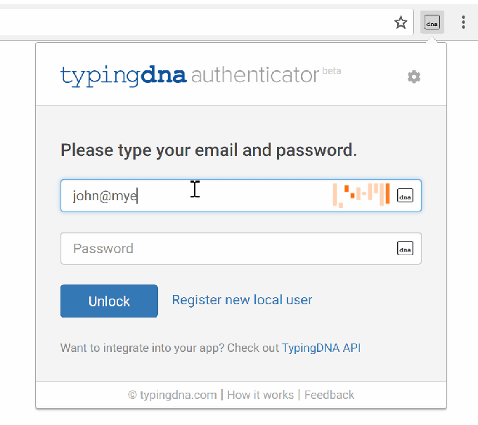 TypingDNA Authenticator - Animation