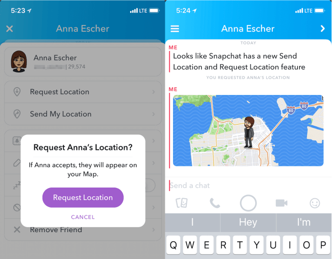 Snapchat launches less creepy Send and Request Location features
