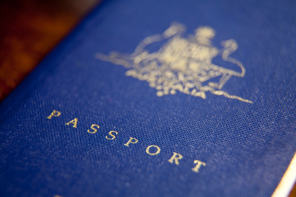 Front cover of an Australian passport.
