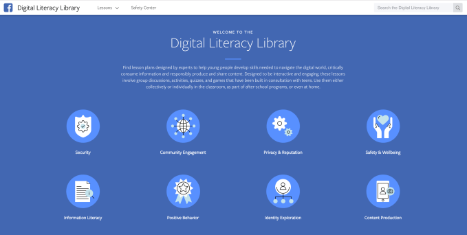 Facebook launches a digital literacy library aimed at educators