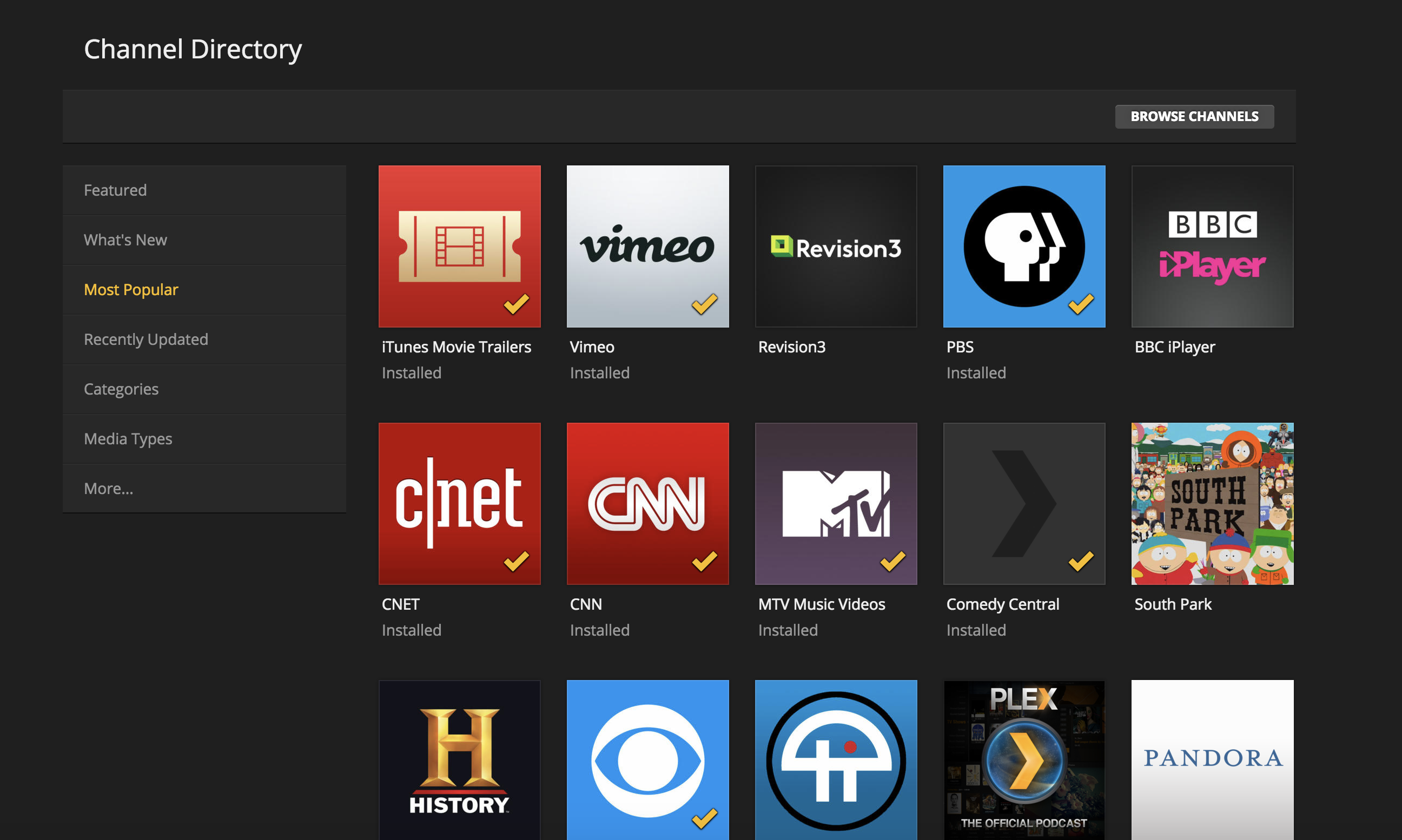 Featured channels. Plex (Company).