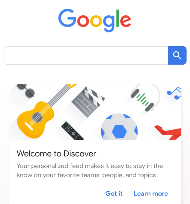 Google Discover begins to replace the iconic search box on mobile | TechCrunch