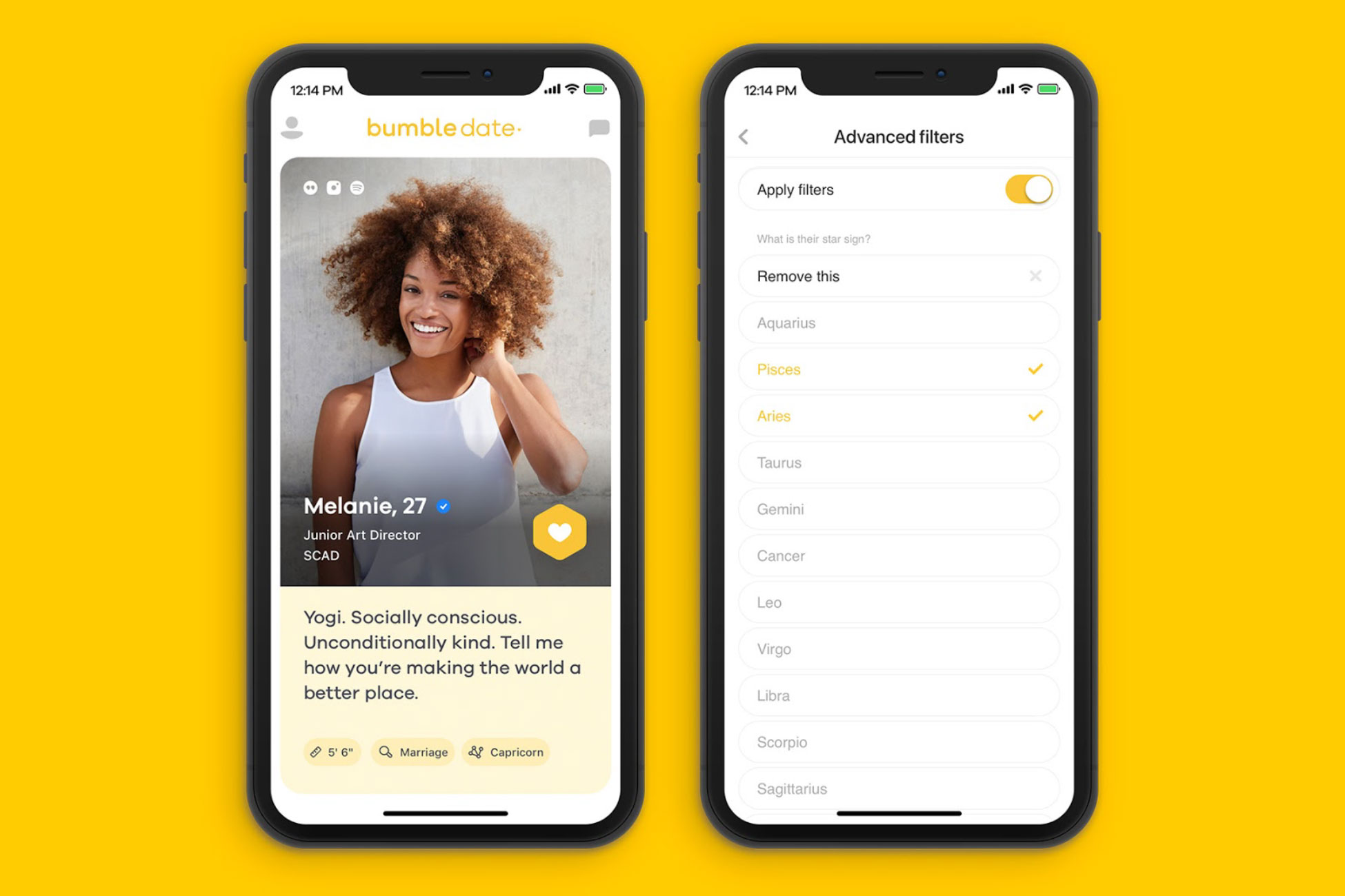 Bumble now lets you filter potential matches on Bumble Date, Bizz and BFF |  TechCrunch