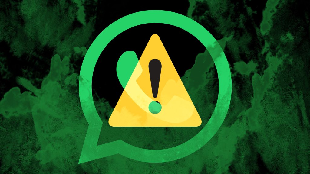 warning symbol overlaid on toxic fumes and whatsapp logo