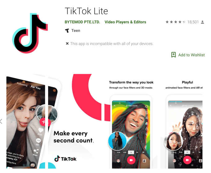 TikTok's quietly launched 'Lite' app has reached over 12 million downloads  since August