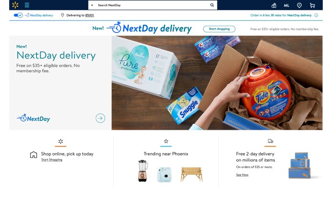 Walmart announces next day delivery on 200K items in select markets 