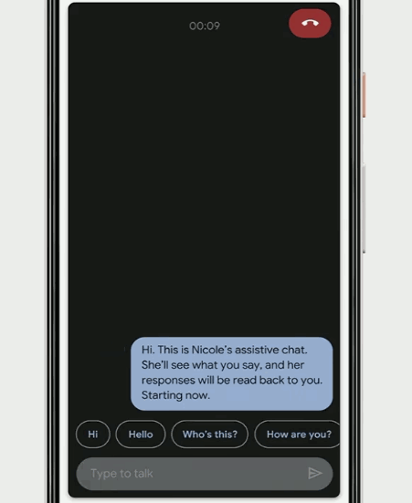 Gif showing a phone conversation being captioned live.