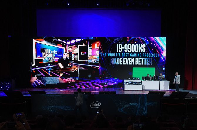 Gamer DrLupo joins Intel on stage to demonstrate the new special