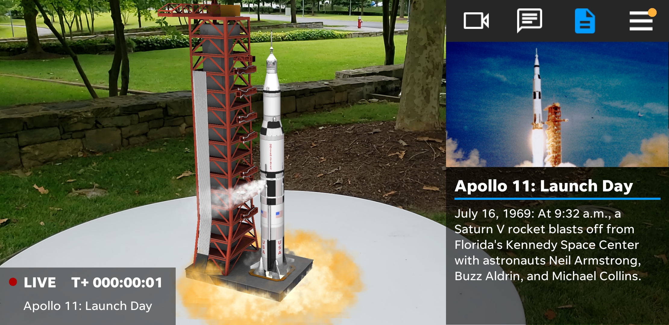 Nasa S Historic Apollo 11 Launch Comes To Your Phone In Ar Techcrunch