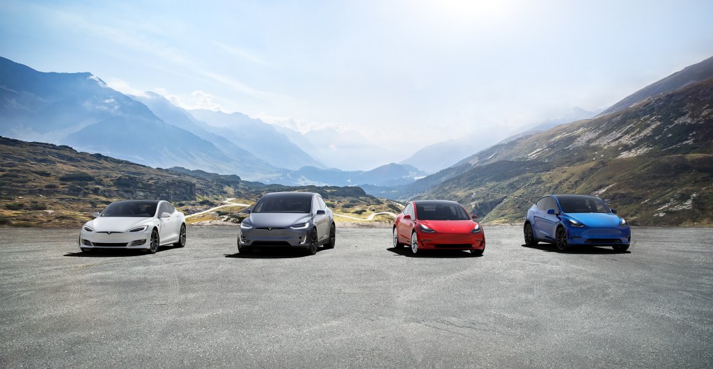 Tesla vehicle model family, including Model 3, Model X, Model S and Model Y.